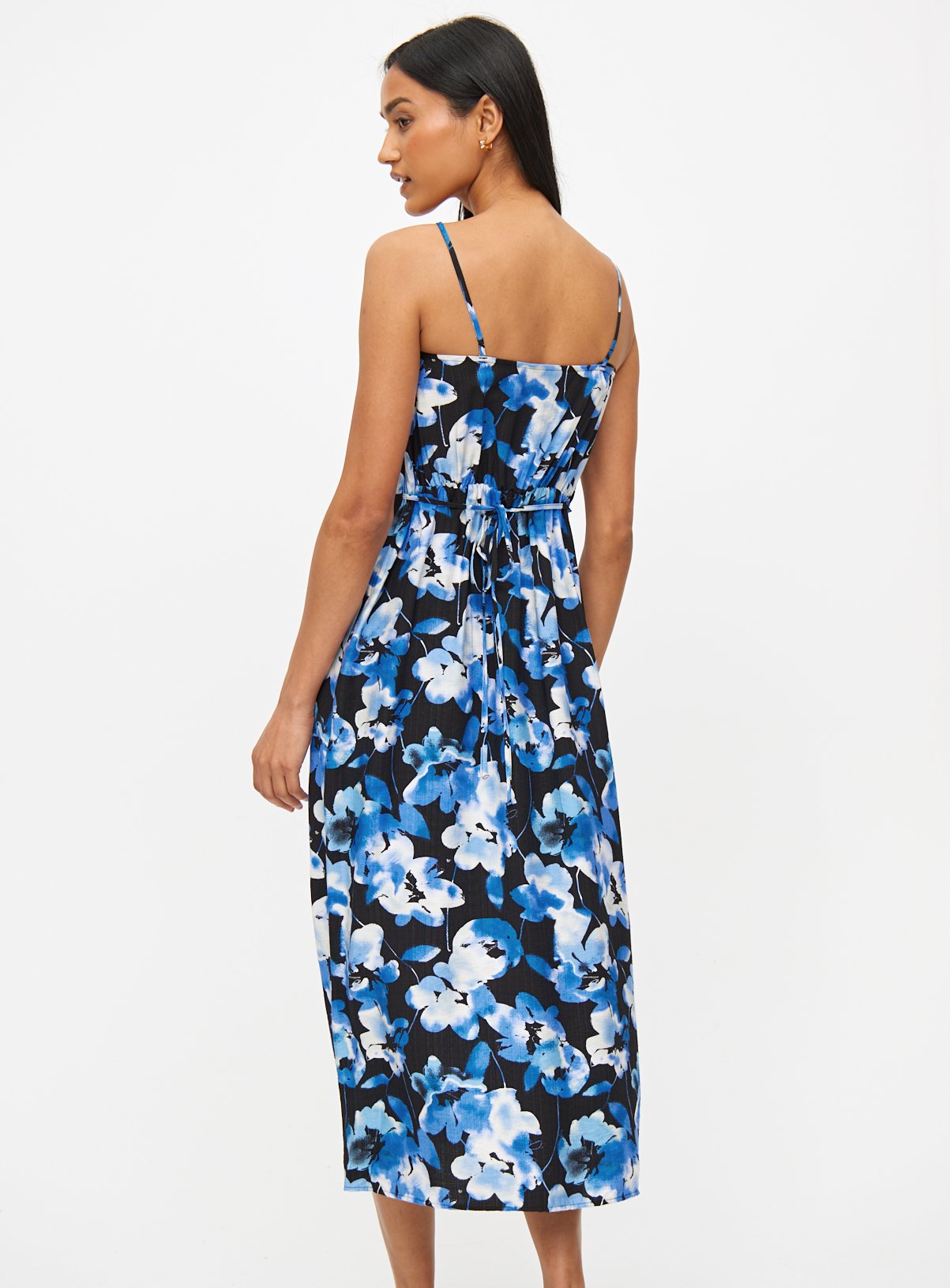 Blue Floral Cami Midi Dress 26 - Image 4 thumbnail